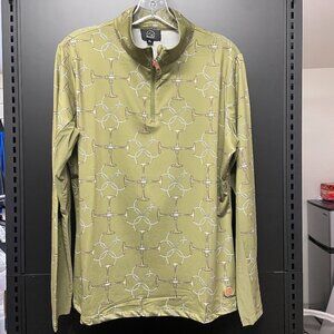 HKM Edinburgh Sun Shirt, Quarter Zip, Pistachio, X-Large, Equestrian
